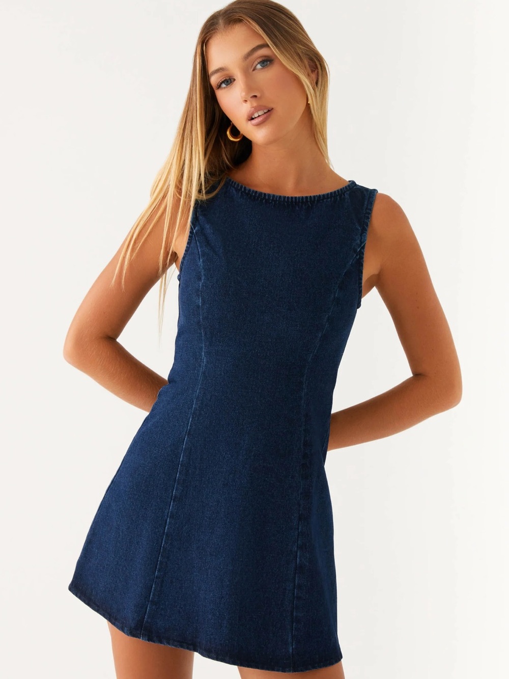Peppermayo Rochelle Denim Mini Dress Blue